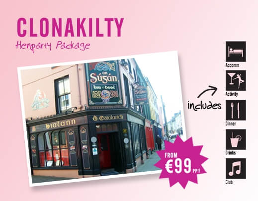 Clonakilty Hen Party Packages - Activities, Accomodation, Food, Pubs and Clubs