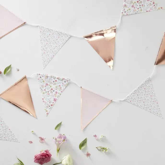 Rose Gold and Floral Bunting