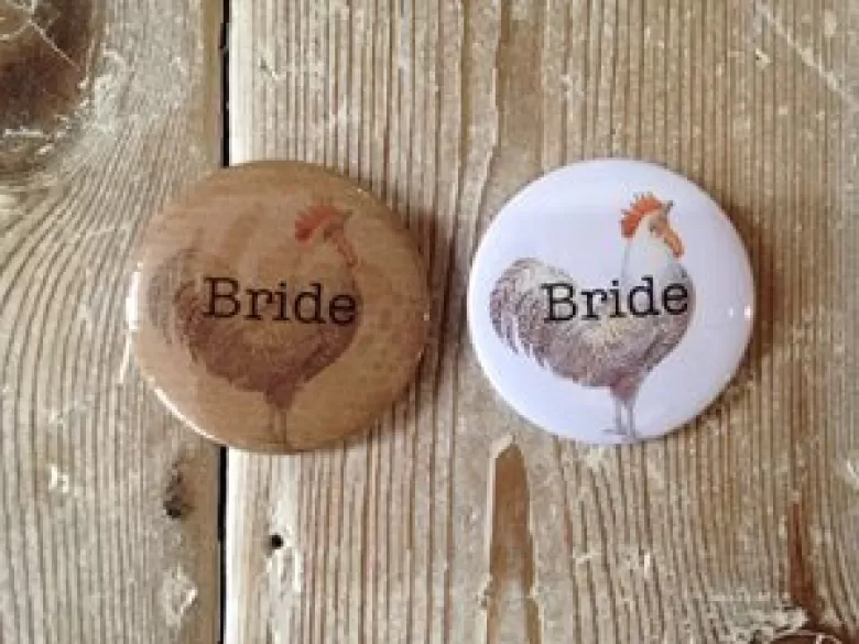 White Hen Bride Badge