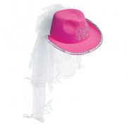 Bride to Be Cowboy Hat with Veil