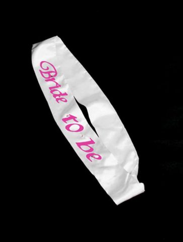 Flashing White Bride to Be Sash