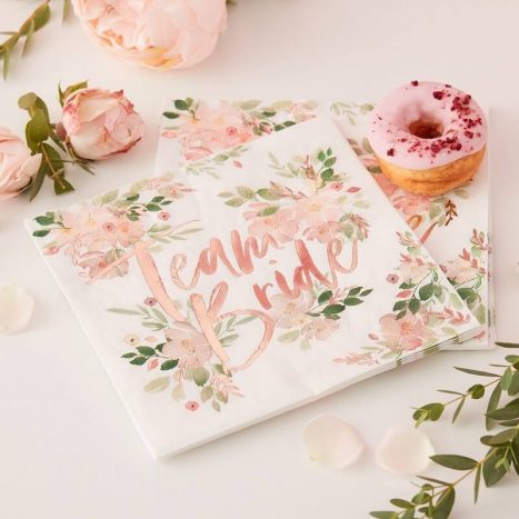 Team Bride - Floral Napkins