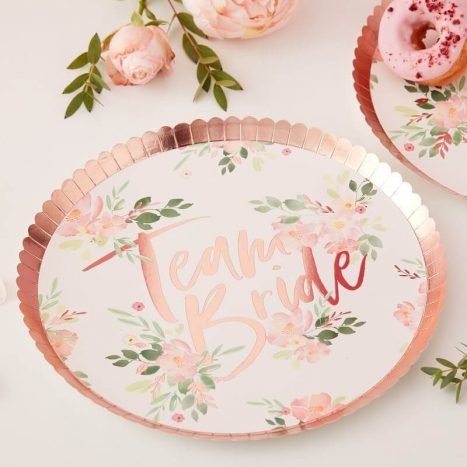 Team Bride - Floral Paper Plates