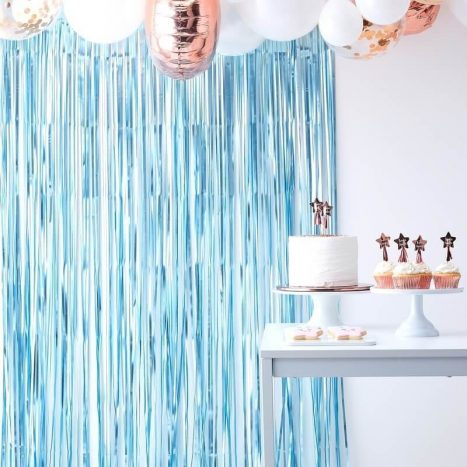 Blue Party Fringe Curtain